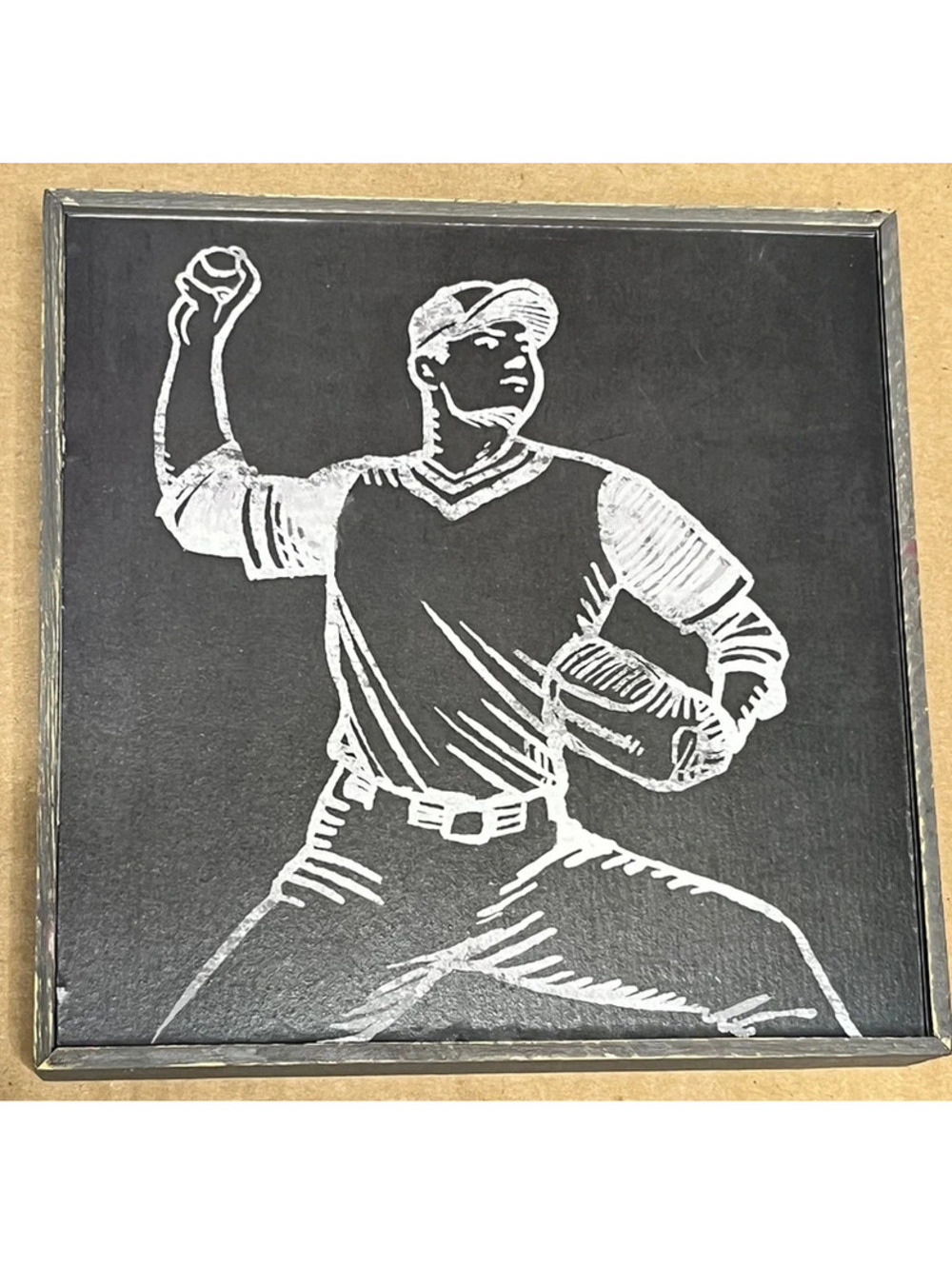 Wooden baseball decor